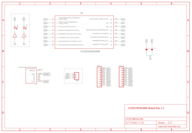 [EAGLE PCB] ออกแบบ CH32V003A4M6 Board - MAKER WITAWAT