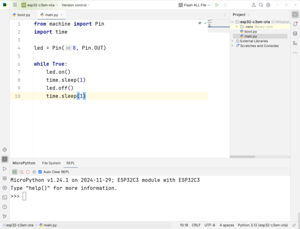 [MicroPython] วิธีใช้งาน Micro Python version ใหม่ บน Pycharm 2024.3.11 ...